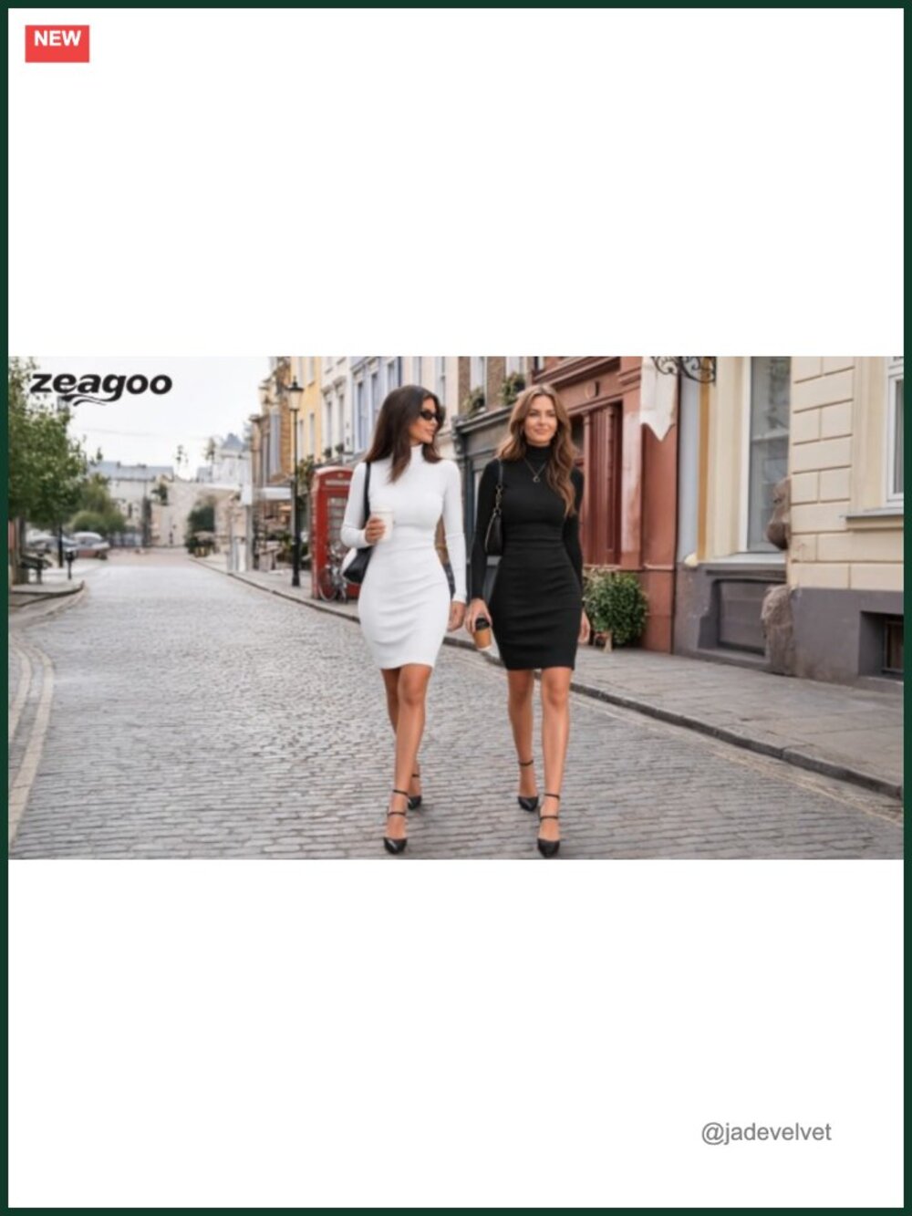 Zeagoo Women Long Sleeve Dress Turtleneck Ribbed Fall Dresses - Picture 6 of 6
